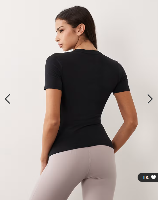 4505 fitted cotton everyday T-shirt with quick dry finish in black