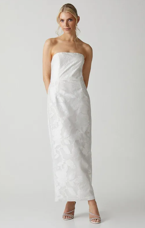 Removable Cape Jacquard Organza Wedding Dress