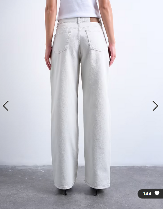 Topshop Column mid rise jeans in bone