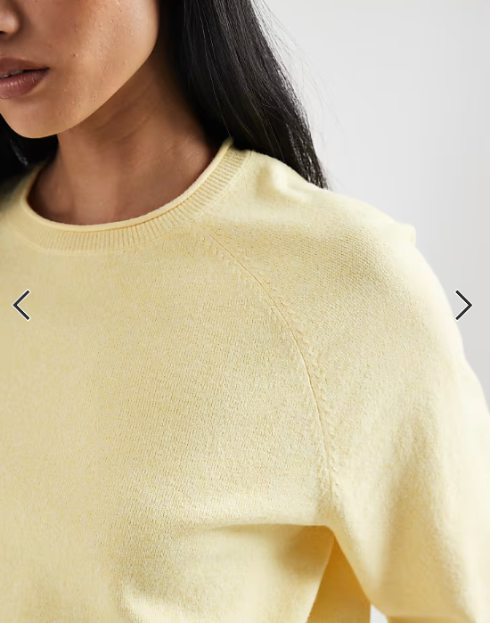 ONLY boxy knitted short sleeve top in pale yellow