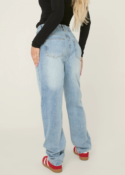 Blue Denim Extra Long Straight Leg Jeans - Blaise