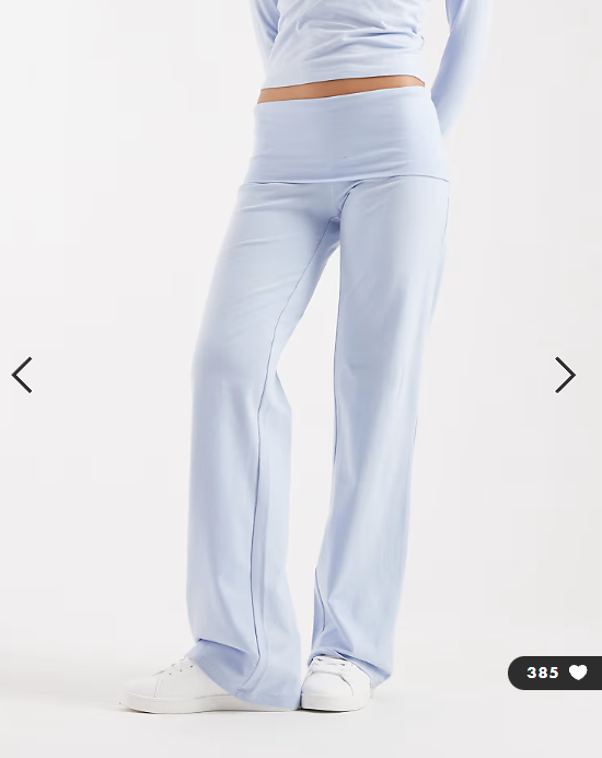 Cotton On dreamy sofy roll waist trouser in violet blue