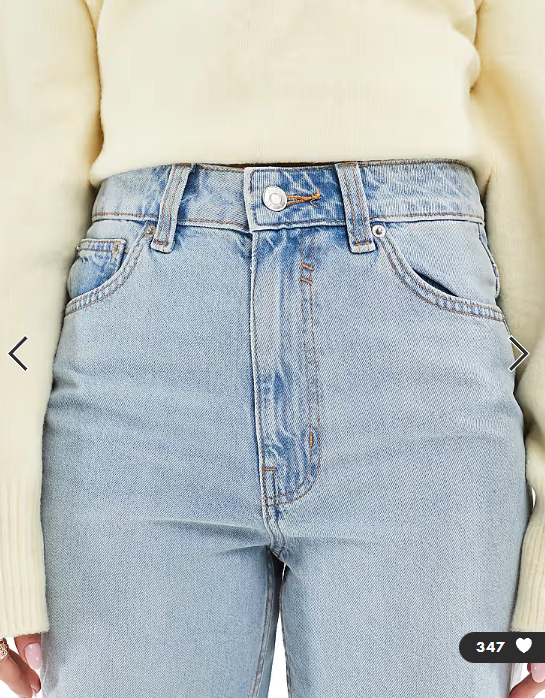 ASOS DESIGN wide leg dad jeans in lightwash