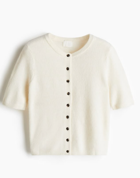 H&M - KNIT CARDIGAN- Cream