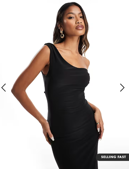 ASOS DESIGN twist shoulder with lace up back maxi dress in black
