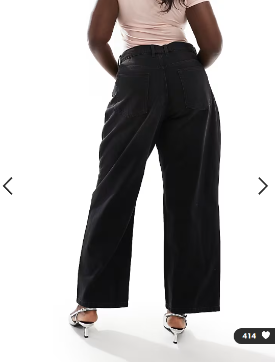 COLLUSION X001 Plus antifit jeans in washed black