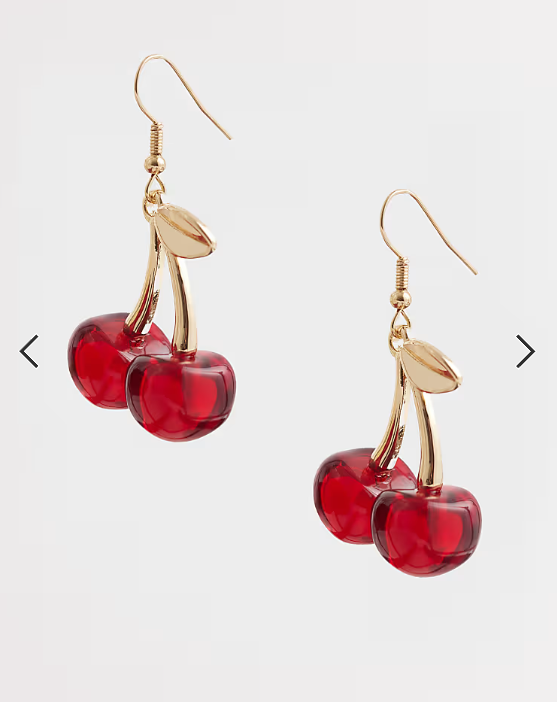 Accessorize resin cherry drop earrings in red