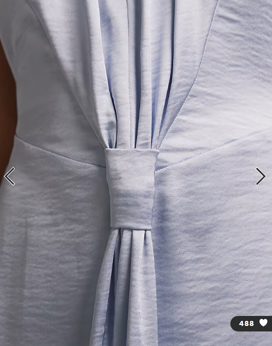 TFNC Bridesmaid satin plunge halterneck tassel detail maxi dress in blue