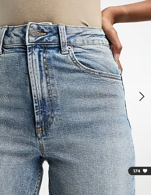 ASOS DESIGN Tall slim fit comfort mom jeans in mid blue