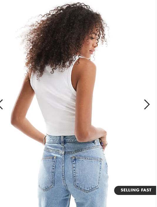 JJXX Fallon ribbed cropped vest top in white