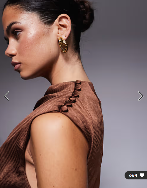 ASOS DESIGN satin one sleeve cut out jumpsuit in chocolate
