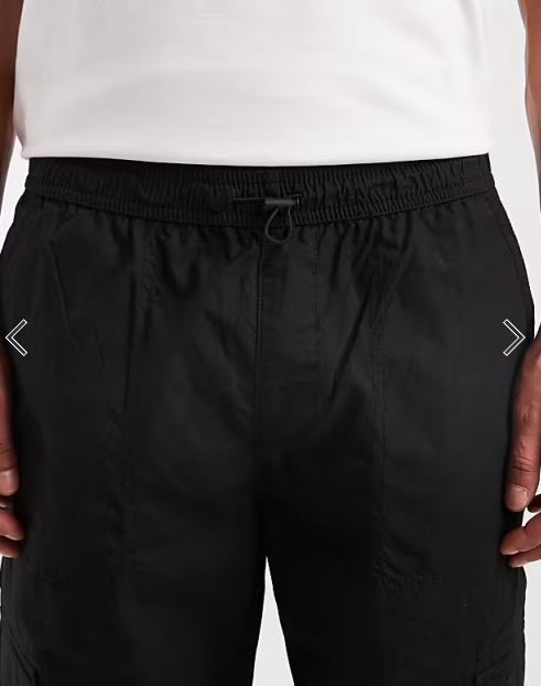 Brave Soul cotton poplin cargo pants in black