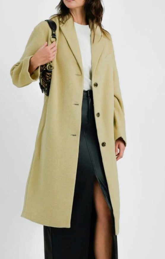 Topshop Tall Chuck On Coat In Sage