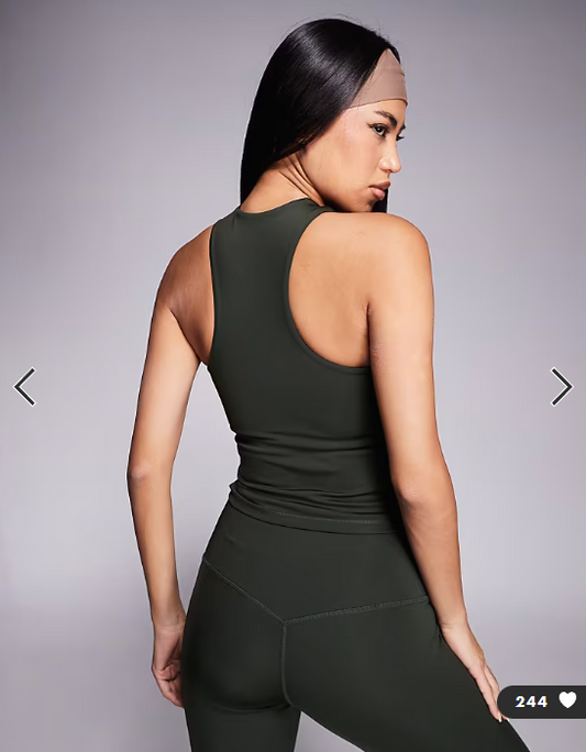 4505 Icon active vest with inner bra and removable padding in dark khaki