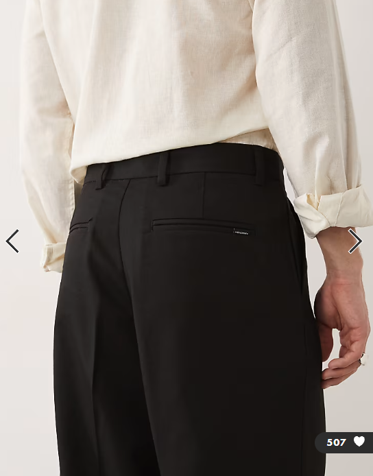 Jack & Jones Toby wide leg tailored trouser in black