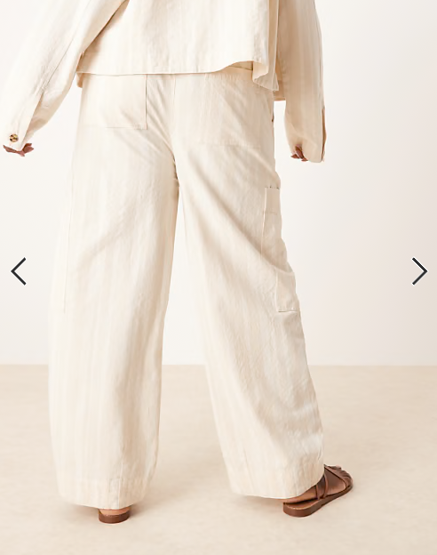 ASOS DESIGN Curve cotton barrel leg trousers