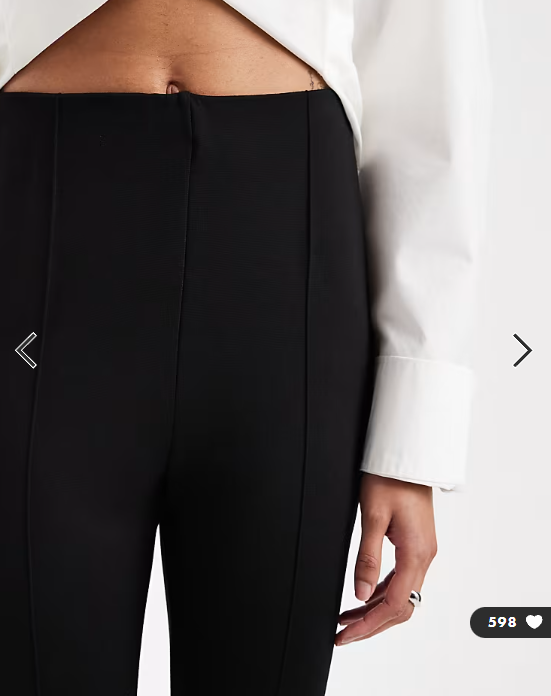 ASOS DESIGN Tall tailored skinny ponte trousers with split in black