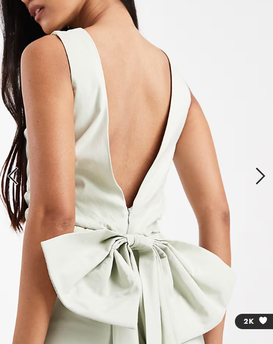 TFNC Bridesmaid bengaline maxi dress with detachable bow back in sage green