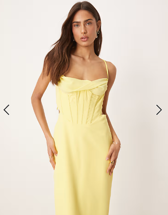 Bardot Martini midi dress in limoncello