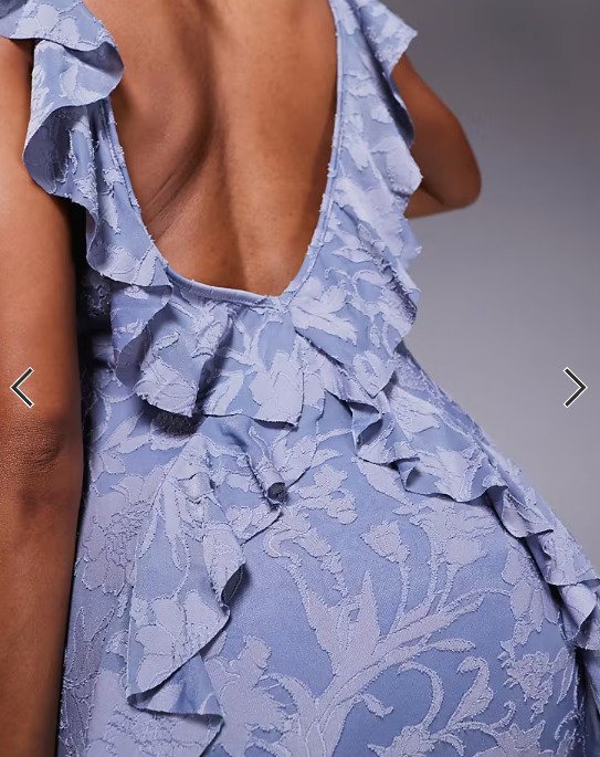 ASOS DESIGN ruffle cami strap maxi dress in blue
