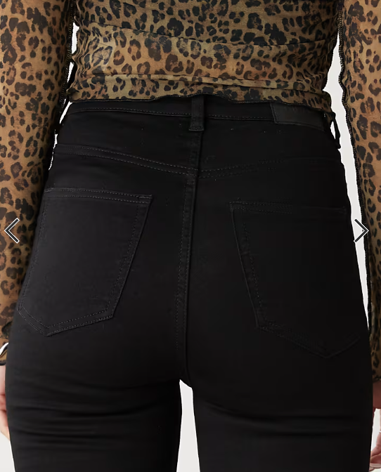 Monki Oki high waist skinny jeans in black