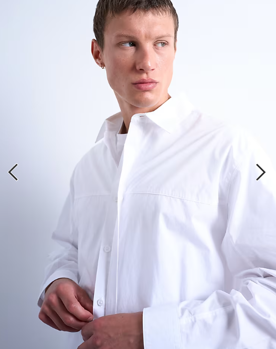Topman oversized fit formal shirt in white