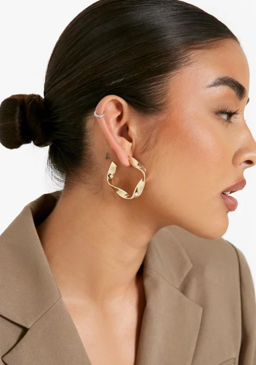 Gold Twist Hoop