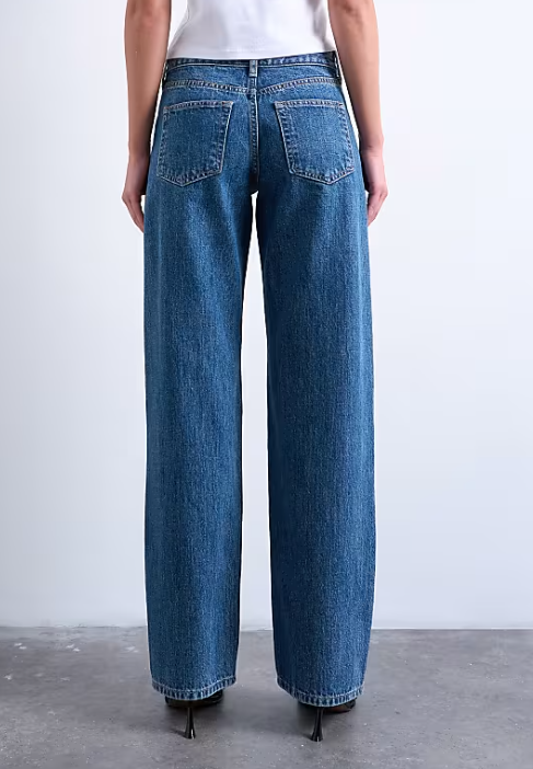 Topshop ember low rise straight leg jean in vintage blue