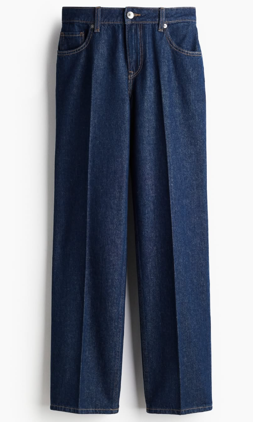 H&M - STRAIGHT REGULAR JEANS - Dark Blue