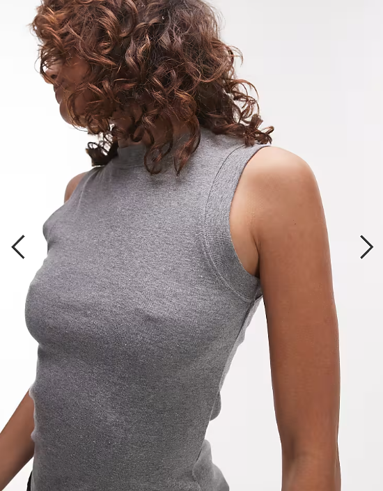 Topshop slim tank in charcoal marl