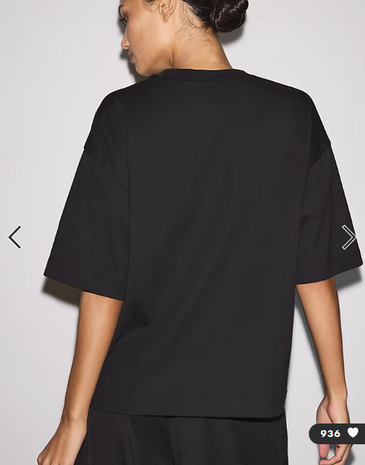Stradivarius Oversize short sleeve t-shirt in black