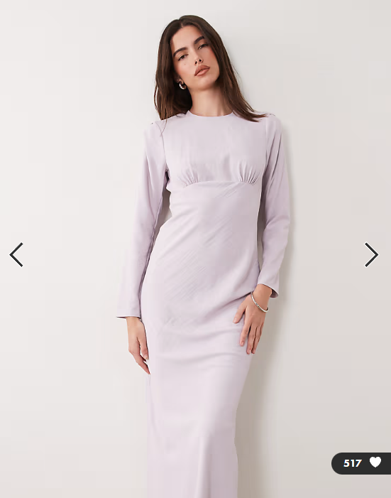 ASOS DESIGN bias bust detail maxi dress in lilac