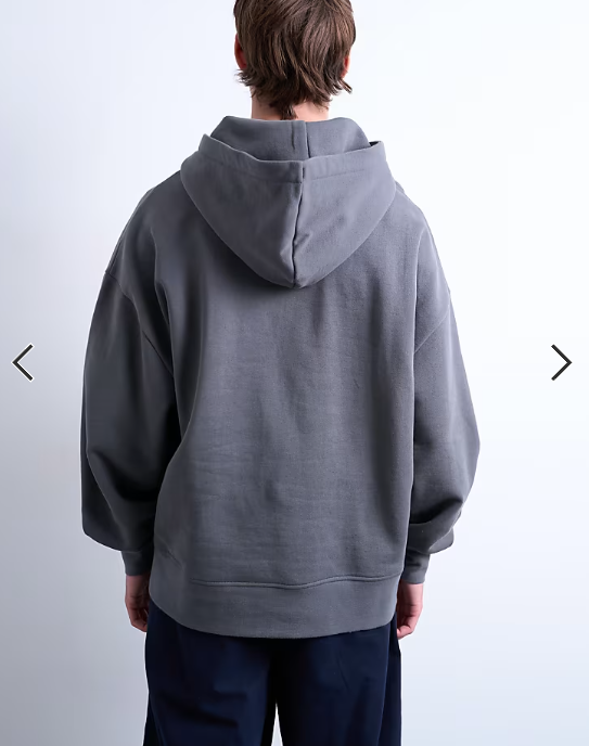 Topman heavyweight oversized hoodie in charcoal