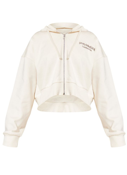 Sand Premium Print Zip Front Hoodie