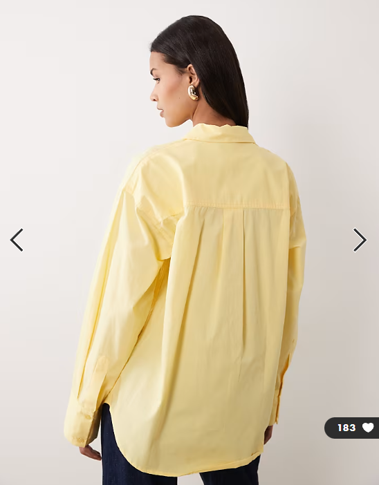 ASOS DESIGN classic cotton shirt in yellow