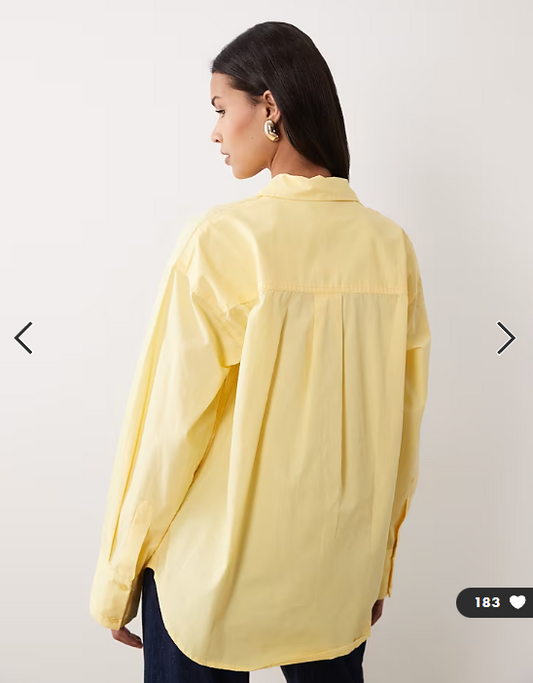 ASOS DESIGN classic cotton shirt in yellow