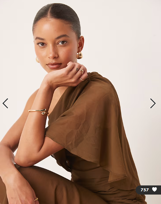ASOS DESIGN cape one shoulder ruched bodice maxi dress in deep olive