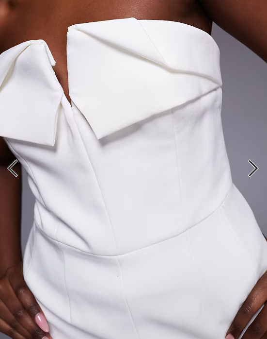 Bardot Jezel tailored bandeau mini short playsuit in white