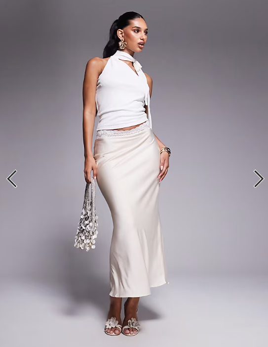 Princess Polly Anderstone slinky scarf neck tie top in white