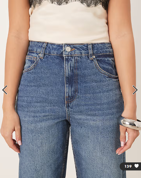 ASOS DESIGN ankle grazer barrel jean with cinch in midwash