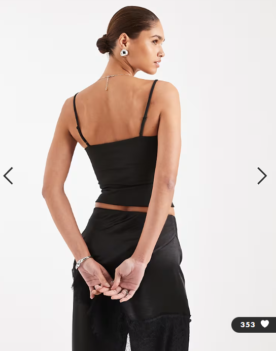 ASOS DESIGN Sculpting cropped cami top in black