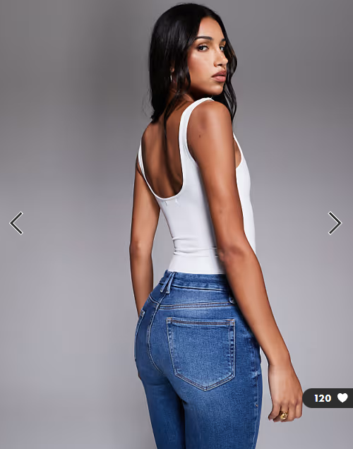 Good American sculpting modern tank bodysuit in white