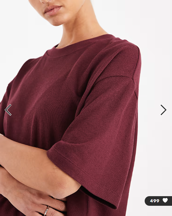 ASOS DESIGN textured jersey boxy crop t-shirt in burgundy