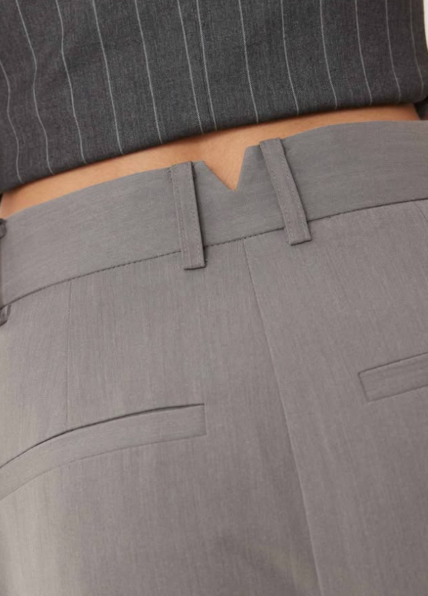 Asos - wide leg trousers with pleat detail in grey