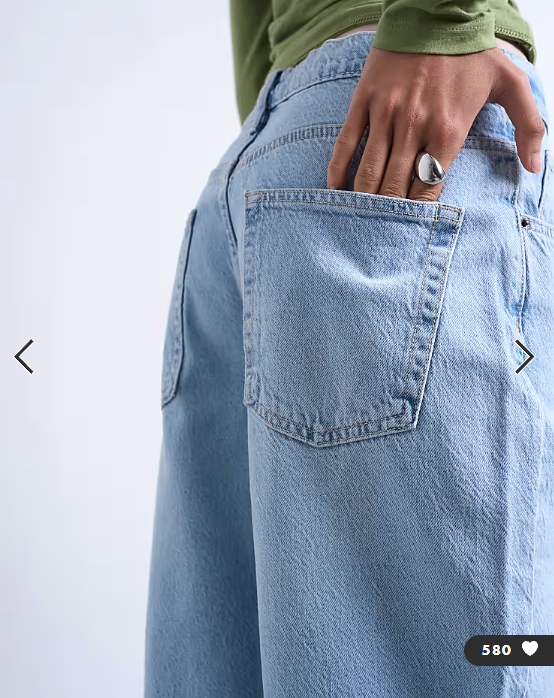 Topshop Lowrie low rise baggy jean in bleach