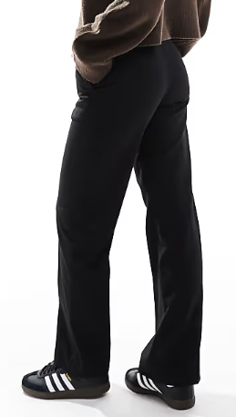 ASOS DESIGN Petite tailored slim straight trousers in black