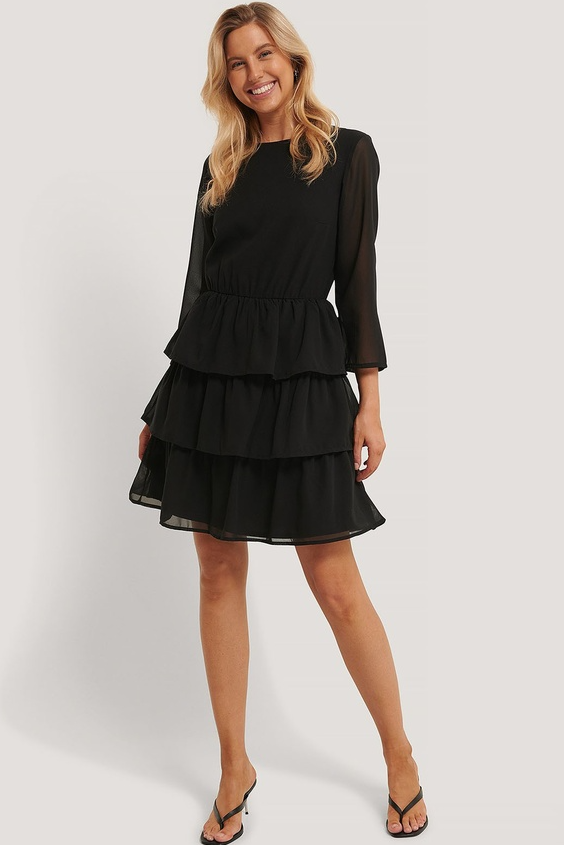 Chiffon Flounce mini dress