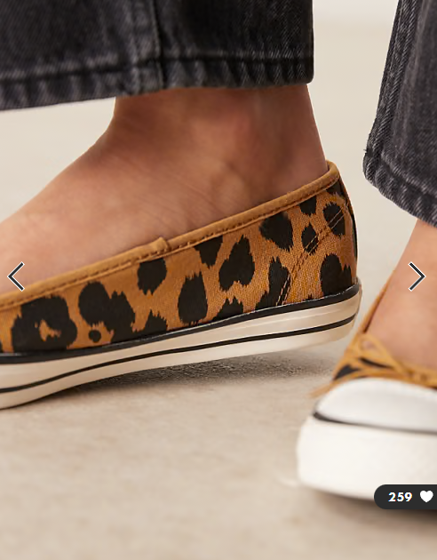 Converse Chuck Taylor All Star Dainty ballet flats in brown cow print