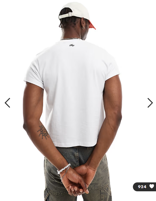 Reclaimed Vintage slim crop boxy t-shirt in white.