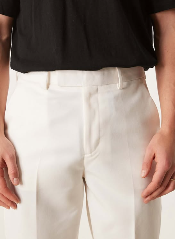Asos Design smart tapered fit trousers in white